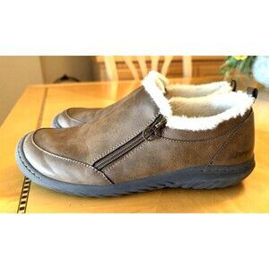 Jsport Women’s Size 11 Brown With Faux Fur Lining Slip-On Eleanor Shoes